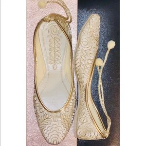 Authentic handmade embroidered shoes from India